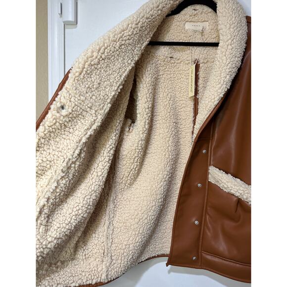Blank NYC Rainmaker Sherpa Jacket Faux Fur Backing & Trim Size Large NWT Cozy - Picture 8 of 16